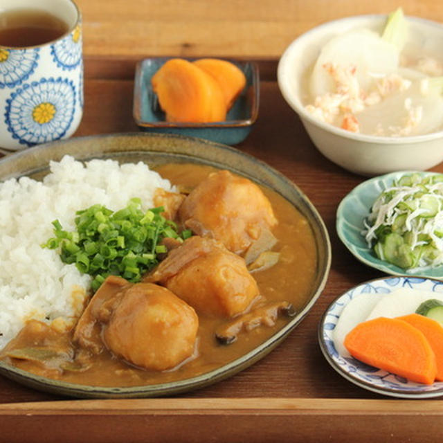 芋煮鍋翌日の芋煮カレー献立