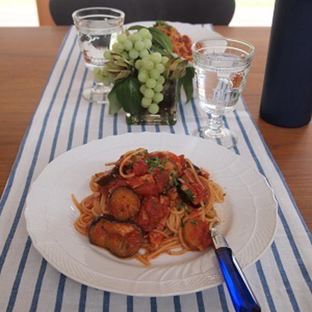 トマトと茄子のパスタランチ♪