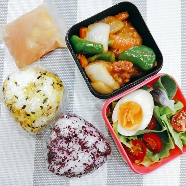 毎日弁当４５　【酢豚風（鶏）と、暑さ対策の食べれる保冷剤】