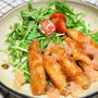 チキンスペアリブの甘辛にんにく照り焼き、グレープフルーツソース。