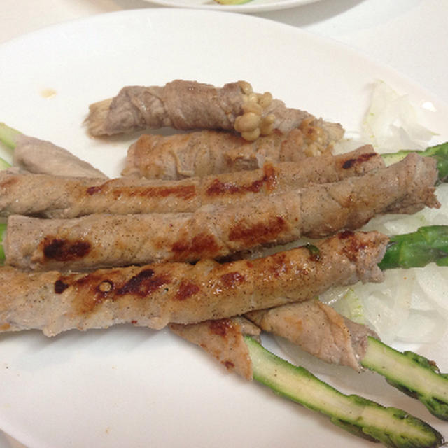 アスパラとえのきの豚肉まきまき！