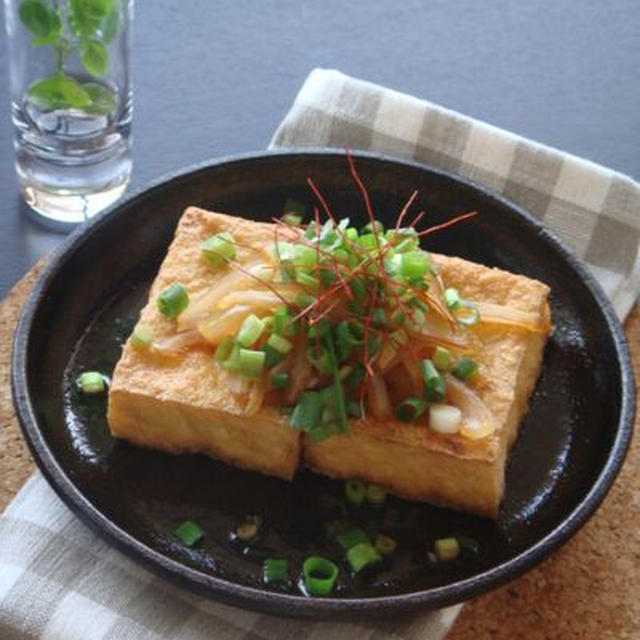 厚揚げと新玉ねぎの甘酢