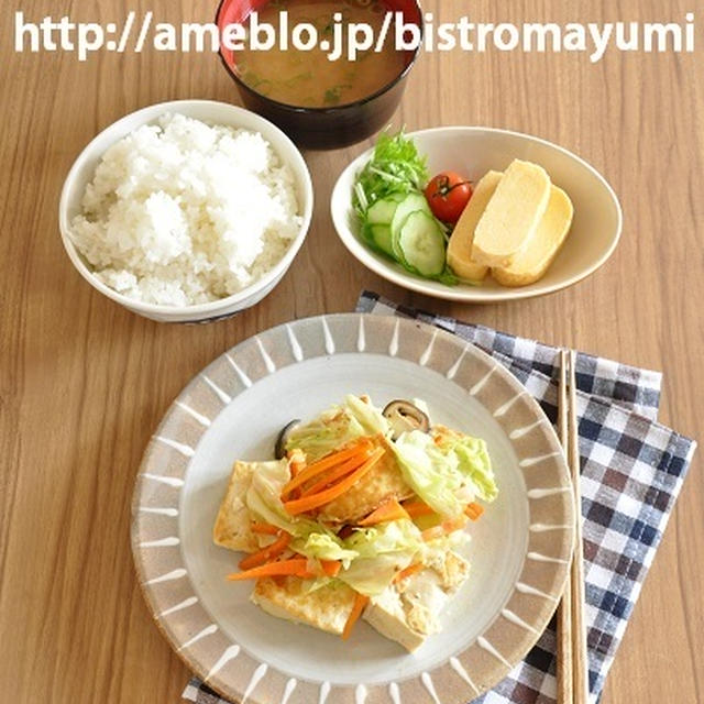 豆腐が主役！野菜炒めのおうちごはんと、あったか～いスープジャー。