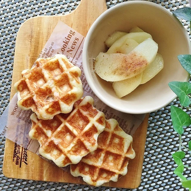 ワッフル焼きました