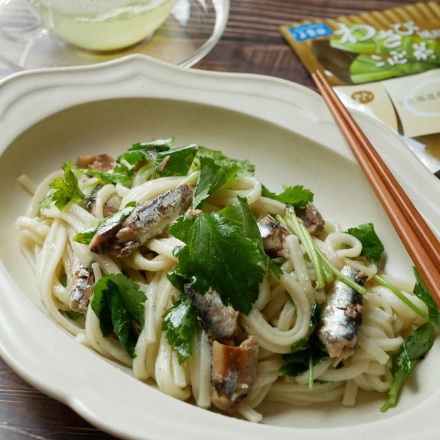 わさび風味昆布茶で焼うどん