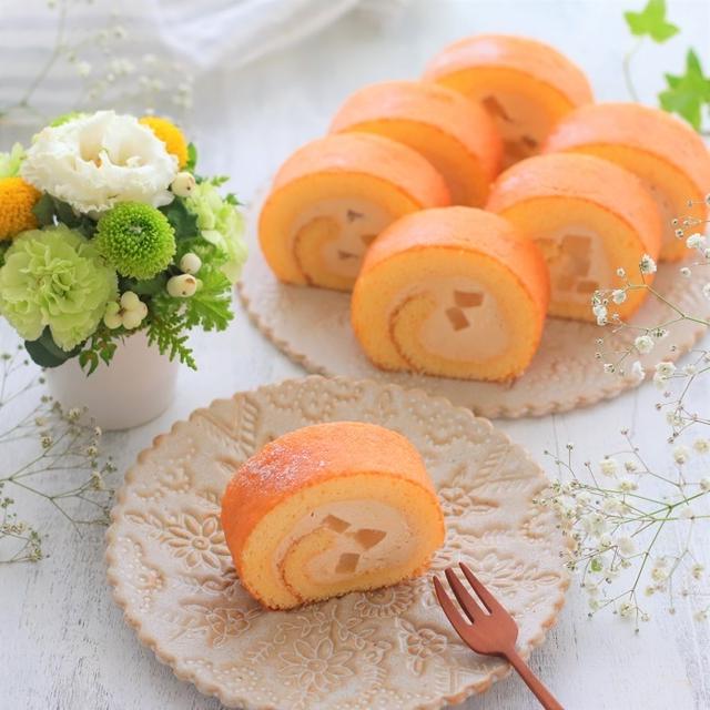 洋梨とキャラメルクリームのロールケーキ