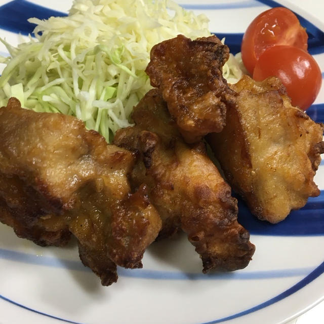 唐揚げと、蕎麦