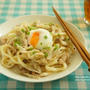 ごぼうと辛子明太子の焼きうどん