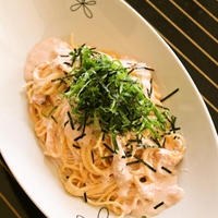 贅沢！濃厚！明太子×イカの塩辛クリームパスタ