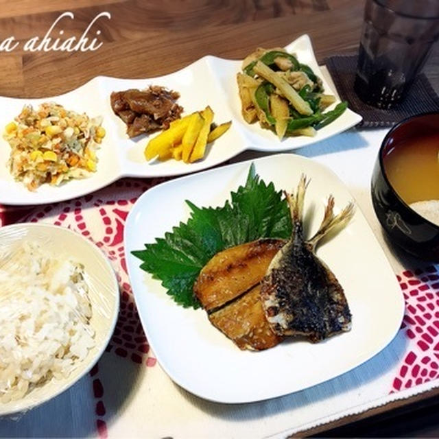 鯵のみりん干しとジャガイモの塩炒め