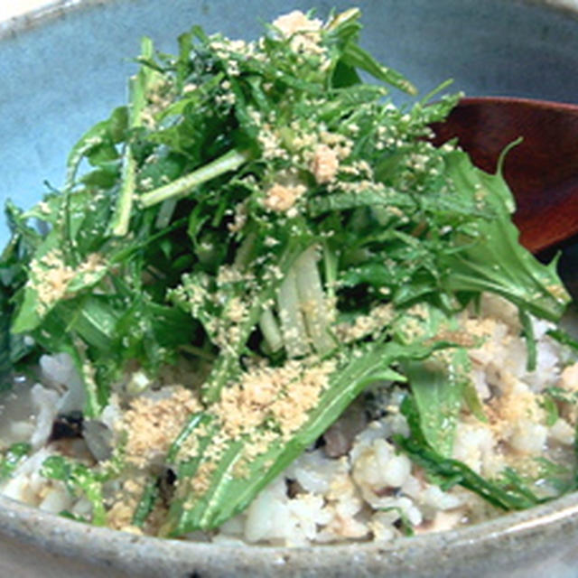 さばと水菜の和風リゾット