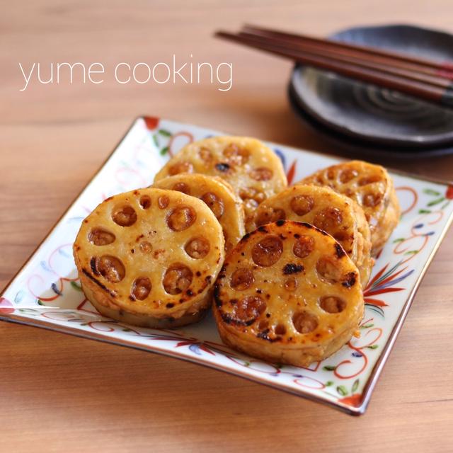 大豆ミートで大満足！レンコンの挟み照り焼き
