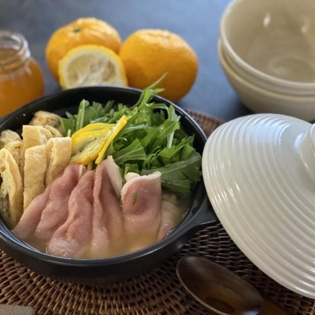 【おススメ蜂蜜レシピ】豚肉と水菜のはちみつ柚子鍋