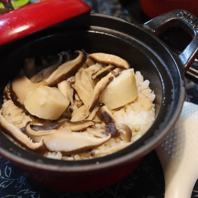 ホタテと椎茸の炊き込みご飯