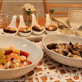 ゴルゴンゾーラのペンネ・エビと椎茸のゴルゴンゾーラ焼き・マリネ・茄子とイカの田舎煮で晩ごはん♪ by Junko さん