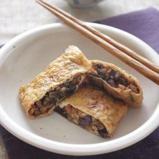 ケチャ味噌ピリ辛♪刻みナスの袋焼き