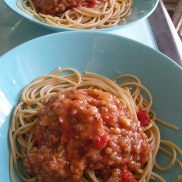 高きびトマトソースのパスタ