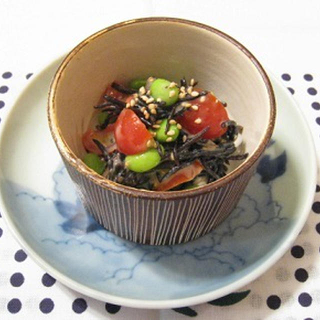 ひじきと枝豆の辛子酢味噌あえ