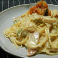 フライパン1つ♪ヘルシークリームパスタ