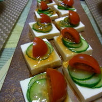 のっけてジュレポン酢で塩豆腐サラダ☆