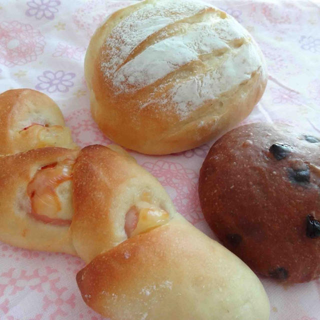 豆乳白パン生地で３種のパン