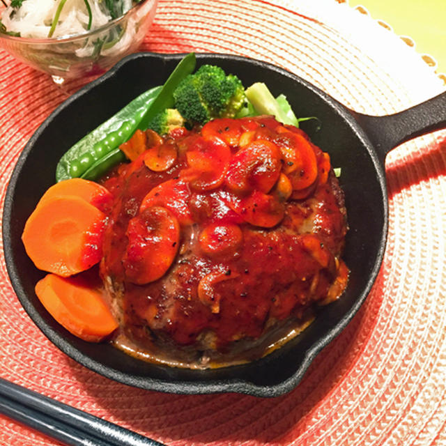 ダブルきのこハンバーグ