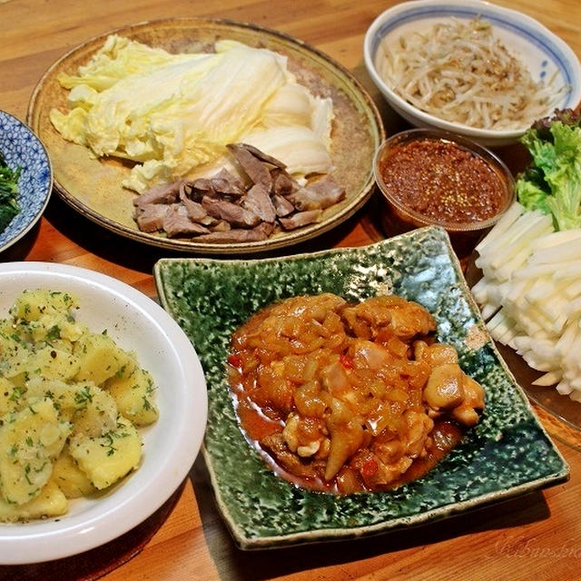 韓国料理のおつまみ晩ごはん