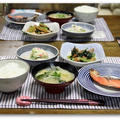 和食のお夕飯＊小松菜と厚揚げのさっと煮　芽が出た～♪