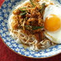 目玉のっけ豚キムチそうめん