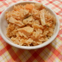 ツナとエリンギのトマト風味炊き込みご飯