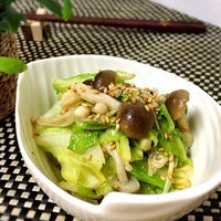 GABAN花椒塩で☆キャベツときのこの中華風ナムル