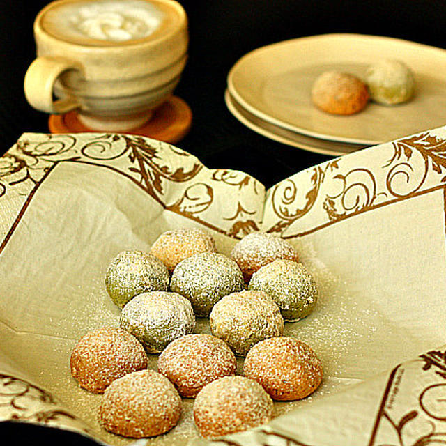 Green Tea & Kinako Snowball Cookies
