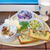 朝ごはん！ケークサレにゴマ味噌ドレッシングの貝柱サラダ＆貝柱の茹で汁スープを添えて