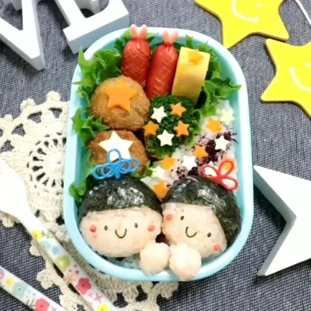 七夕☆織姫様と彦星様と天の川のお弁当