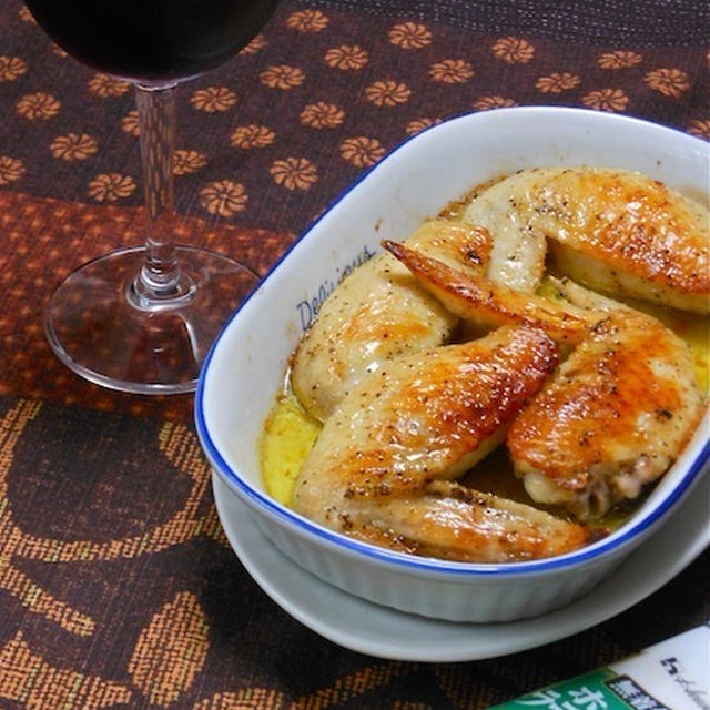 オーブントースターで簡単！ワインに合う〜スパイシーなガーリックオイル焼き鳥。