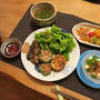 でかピーマンで肉詰めの晩ご飯　と　ピンクのヤマボウシのしずく♪