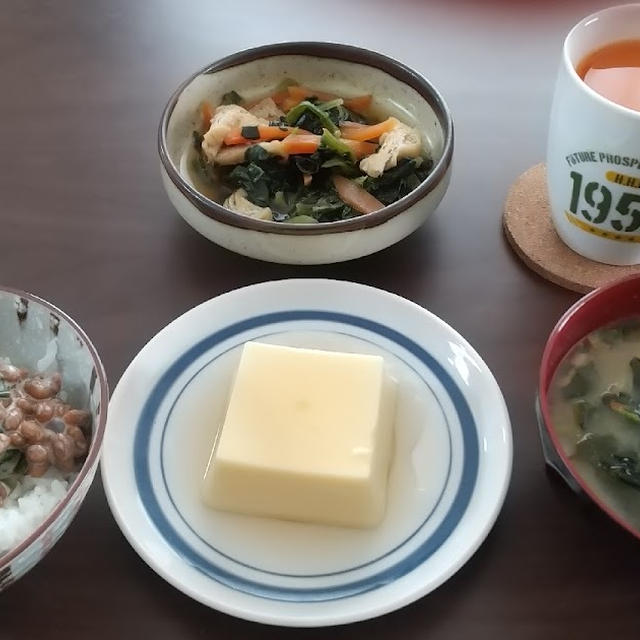 【献立】今日のお昼ごはん　納豆・他　2022年3月7日（月）