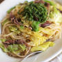 蛍烏賊と春キャベツのパスタ