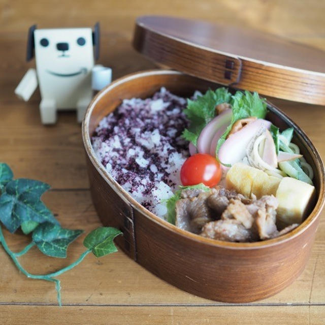 【お弁当】豚肉の甘辛炒め弁当♪2017.4.3