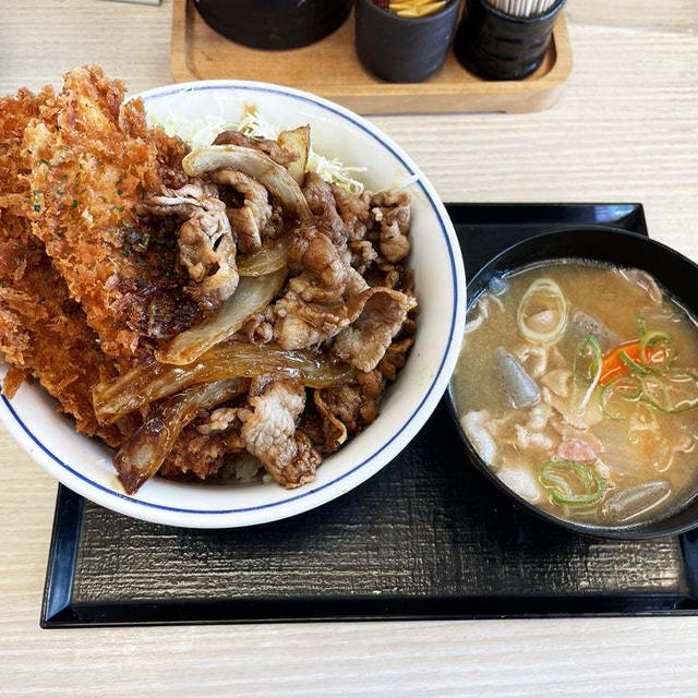 牛バラ焼きとささみタレカツの合い盛り丼ととん汁（小）を食べてみた 〜かつや・期間限定〜