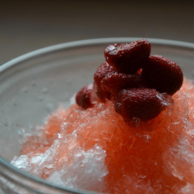 苺シロップ作って、かき氷♪