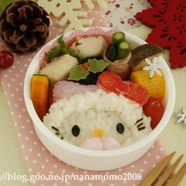 ピンクのコートを着たキティちゃんのお弁当 キャラ弁 By Namoのりだーさん レシピブログ 料理ブログのレシピ満載