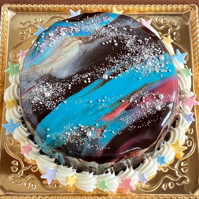 久々！宇宙っぽいギャラクシーケーキ☆