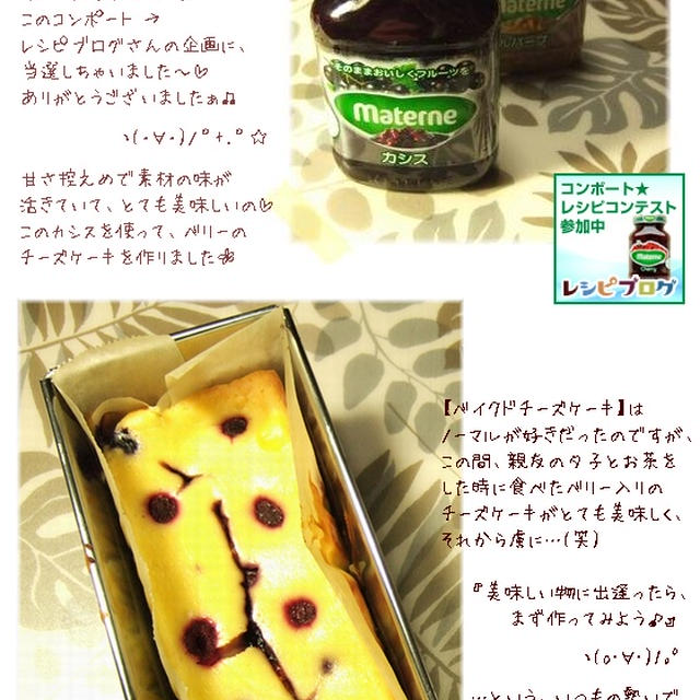 簡単■ベリーベリー・カシスのベイクドチーズケーキ■ﾚｼﾋﾟ公開＼_(・▽・*）