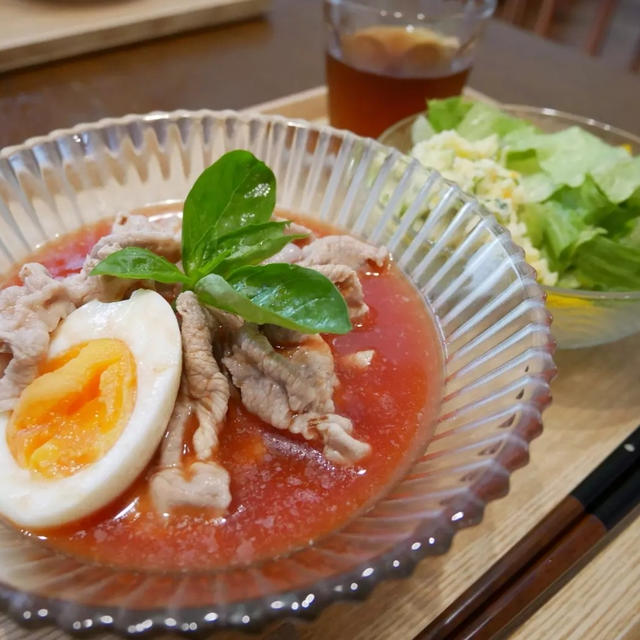 冷しゃぶトマト素麺、晩ごはん