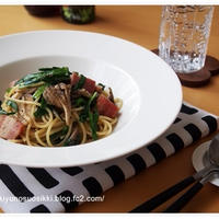 舞茸とニラを麺つゆで和風パスタ&夕飯の一品。