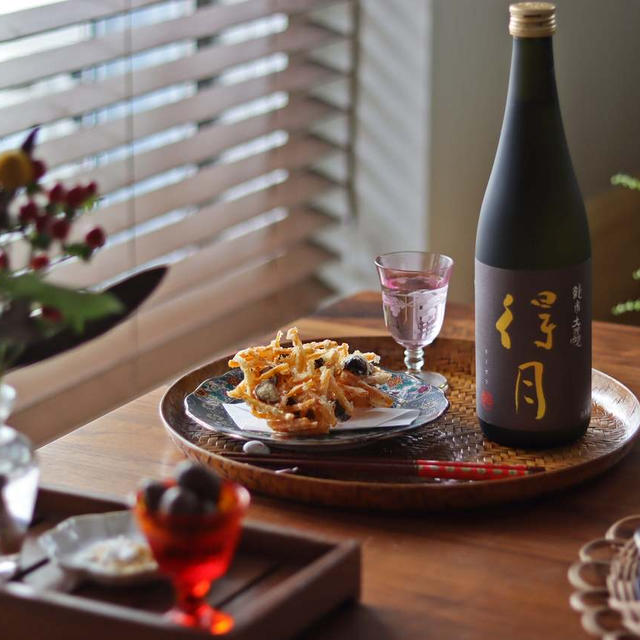秋酒と楽しむ「栗と人参のかき揚げ」