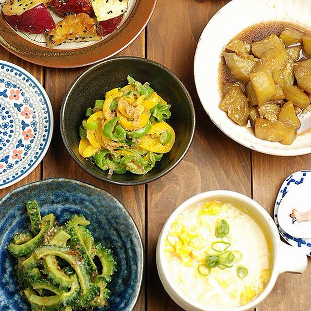 お盆休みにごちそう食べすぎ→実家から貰った野菜で作った夕食