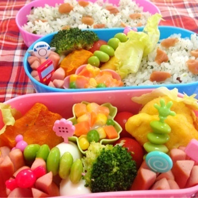 カラフルだけが取り柄弁当　お友達のバレエ発表会へ・・・♪