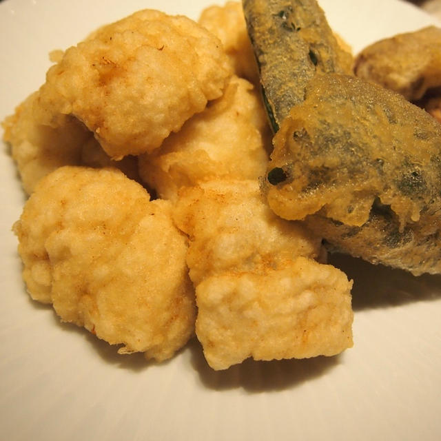 鱧の天ぷらと黒米入りご飯
